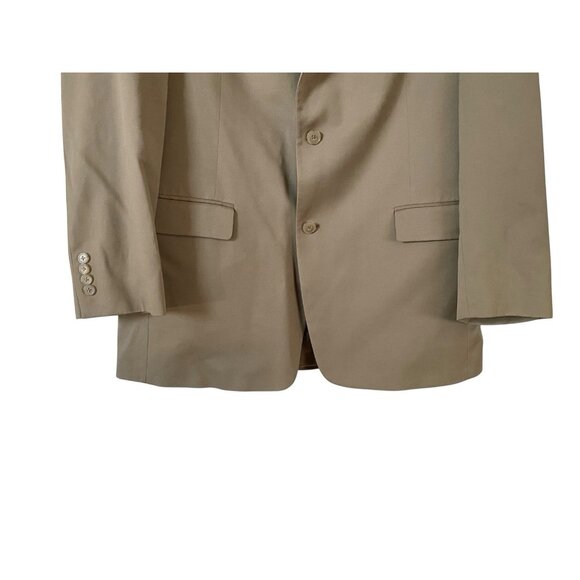 Hart Schaffner Marx 44L 38x29 Beige Plaid Gold Trumpeter Mens Jacket Pants Suit - Picture 4 of 13